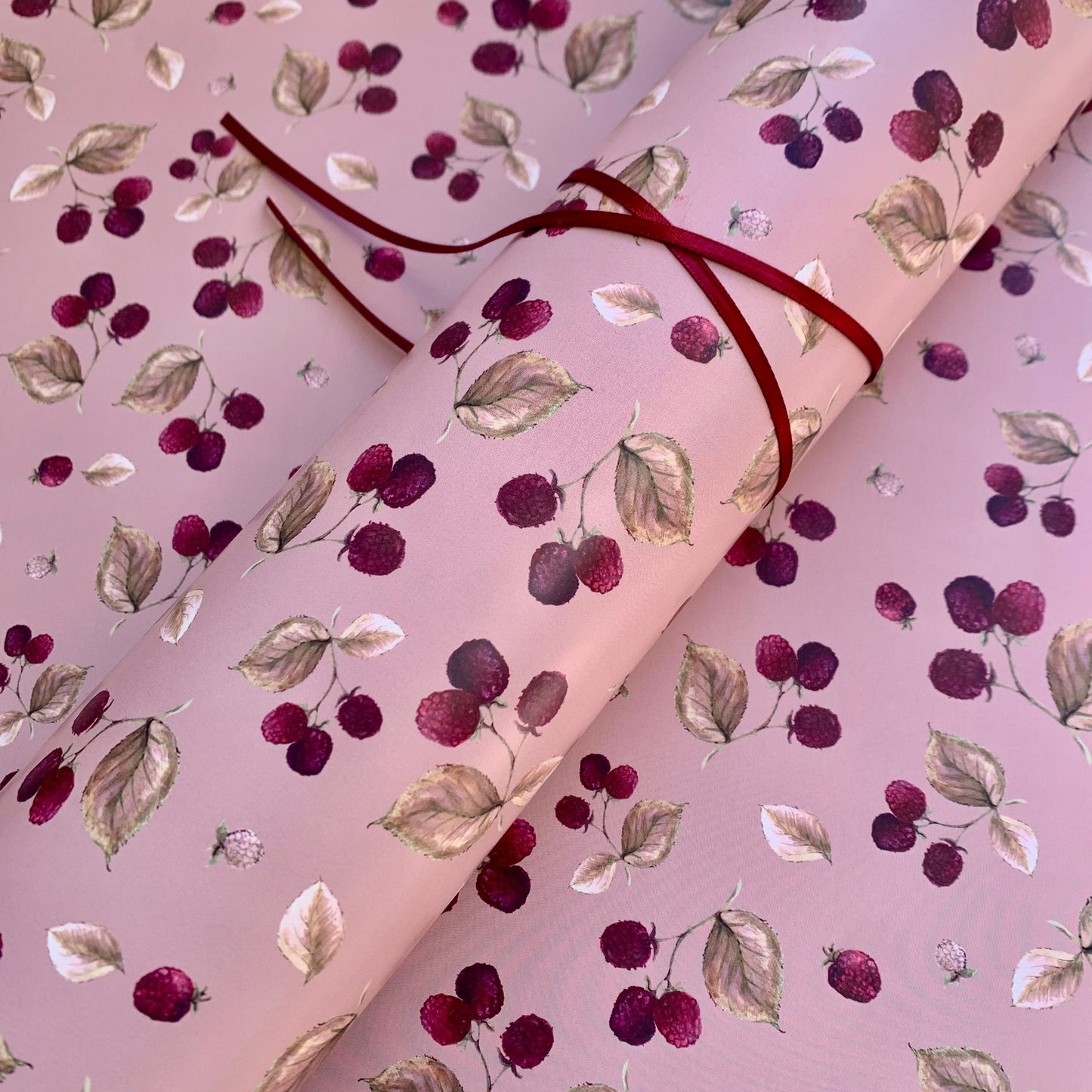 Ditsy Pink Raspberry Wrapping Paper Set