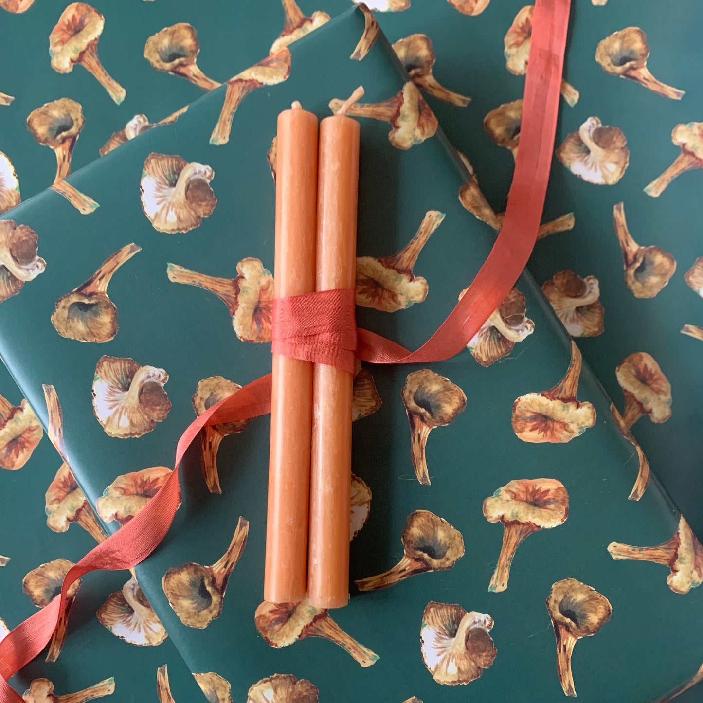 chanterelle mushroom illustrated gift wrap