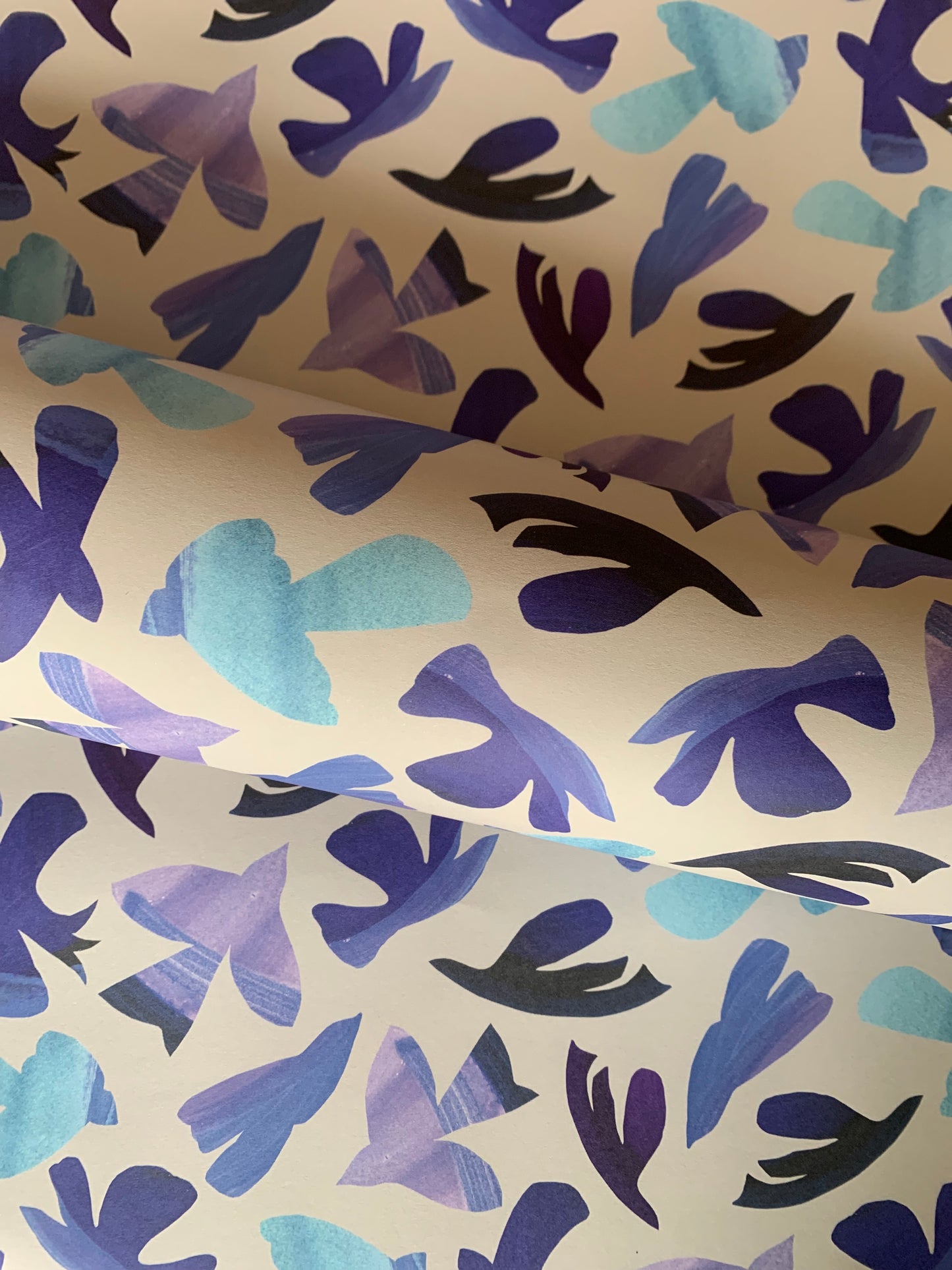 Periwinkle dove patterned wrapping paper