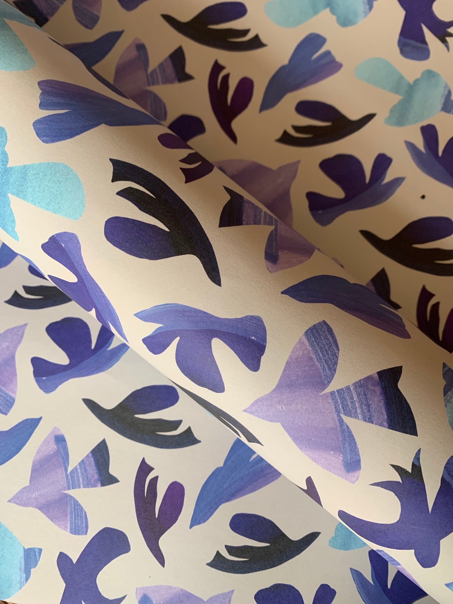 Periwinkle dove patterned wrapping paper