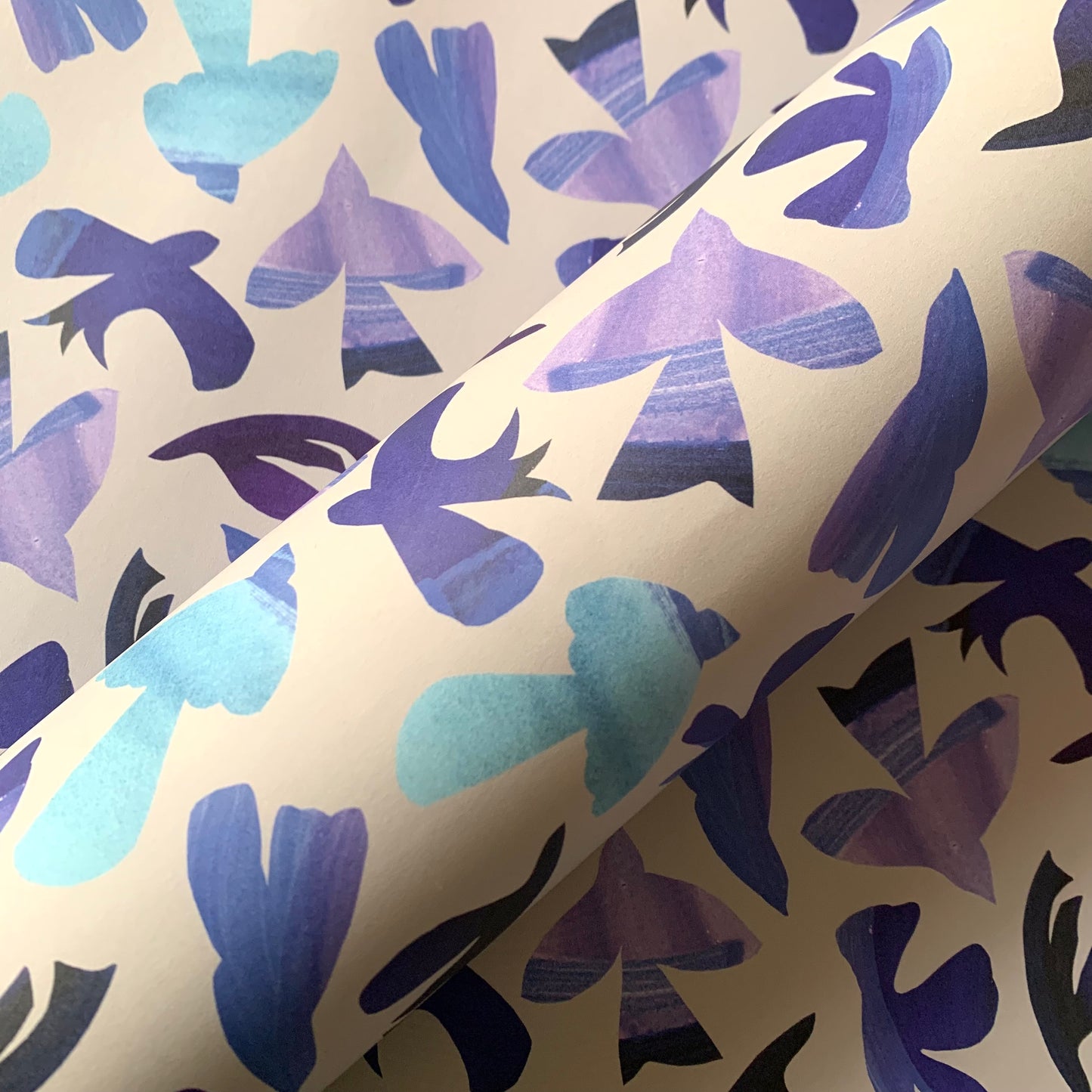 Periwinkle dove patterned wrapping paper