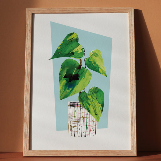 monstera houseplant print