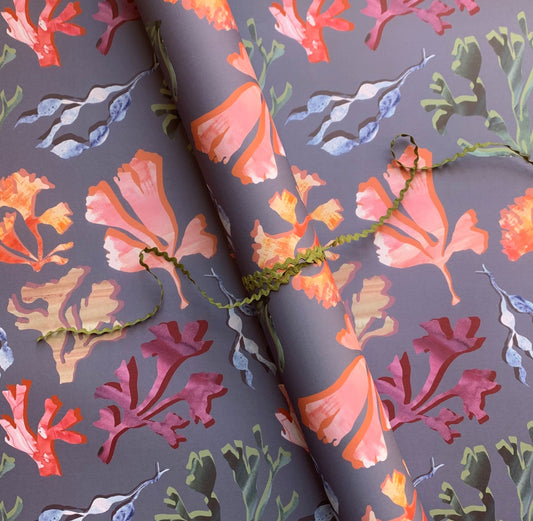 sea coral botanical wrapping paper