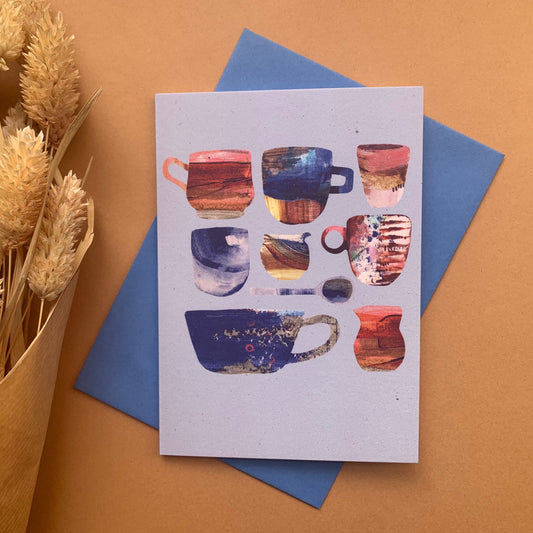 Coffee cups birthday card