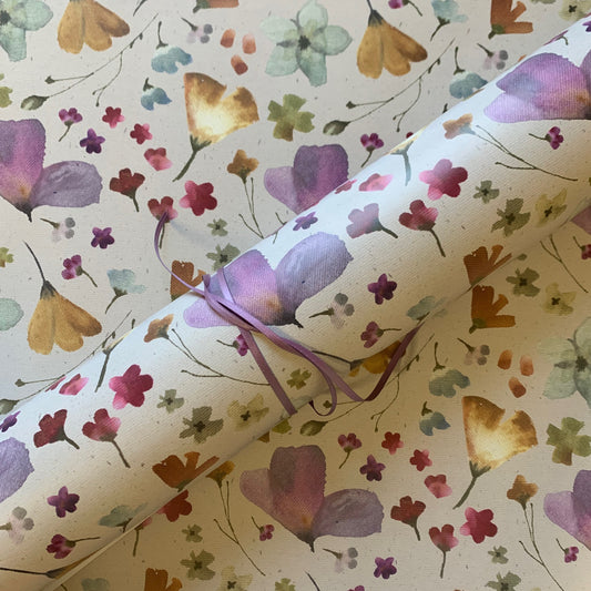 Pressed petal wrapping paper, set of two sheets