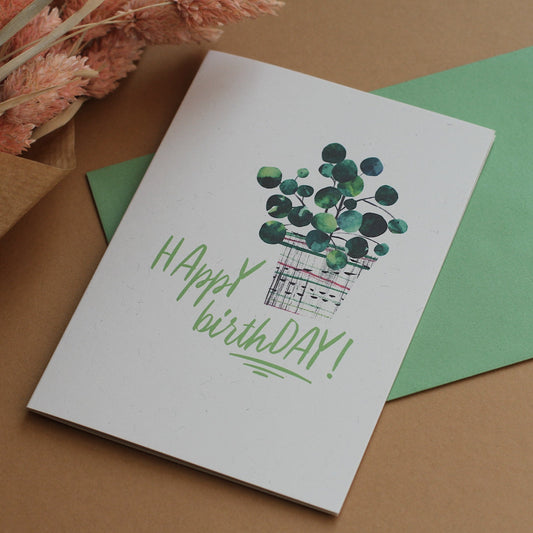 house plant birthday card