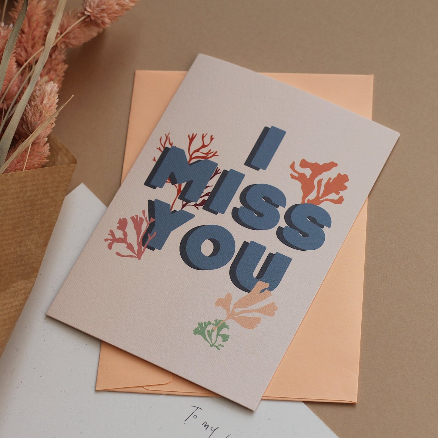 I miss you card