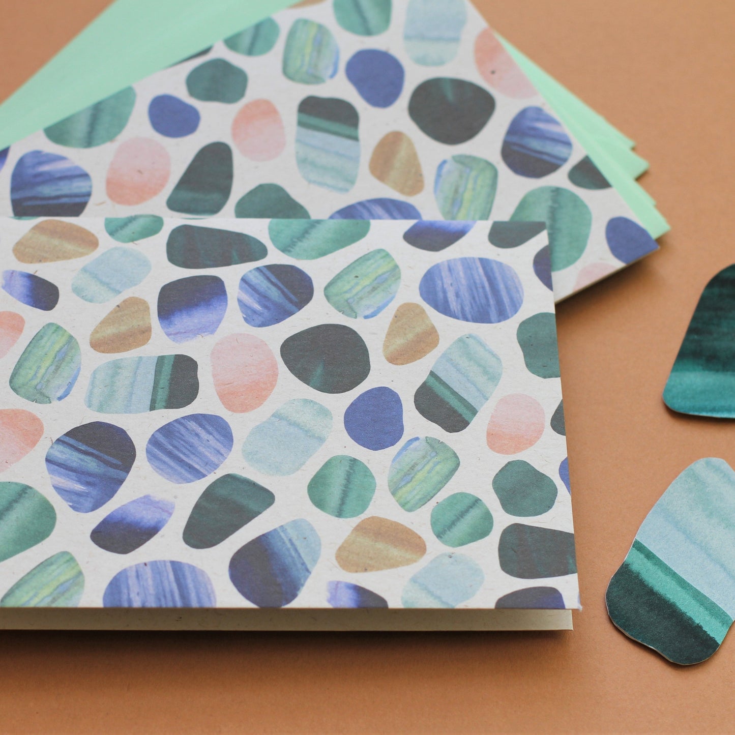 Sea glass print set of notecards and envelopes