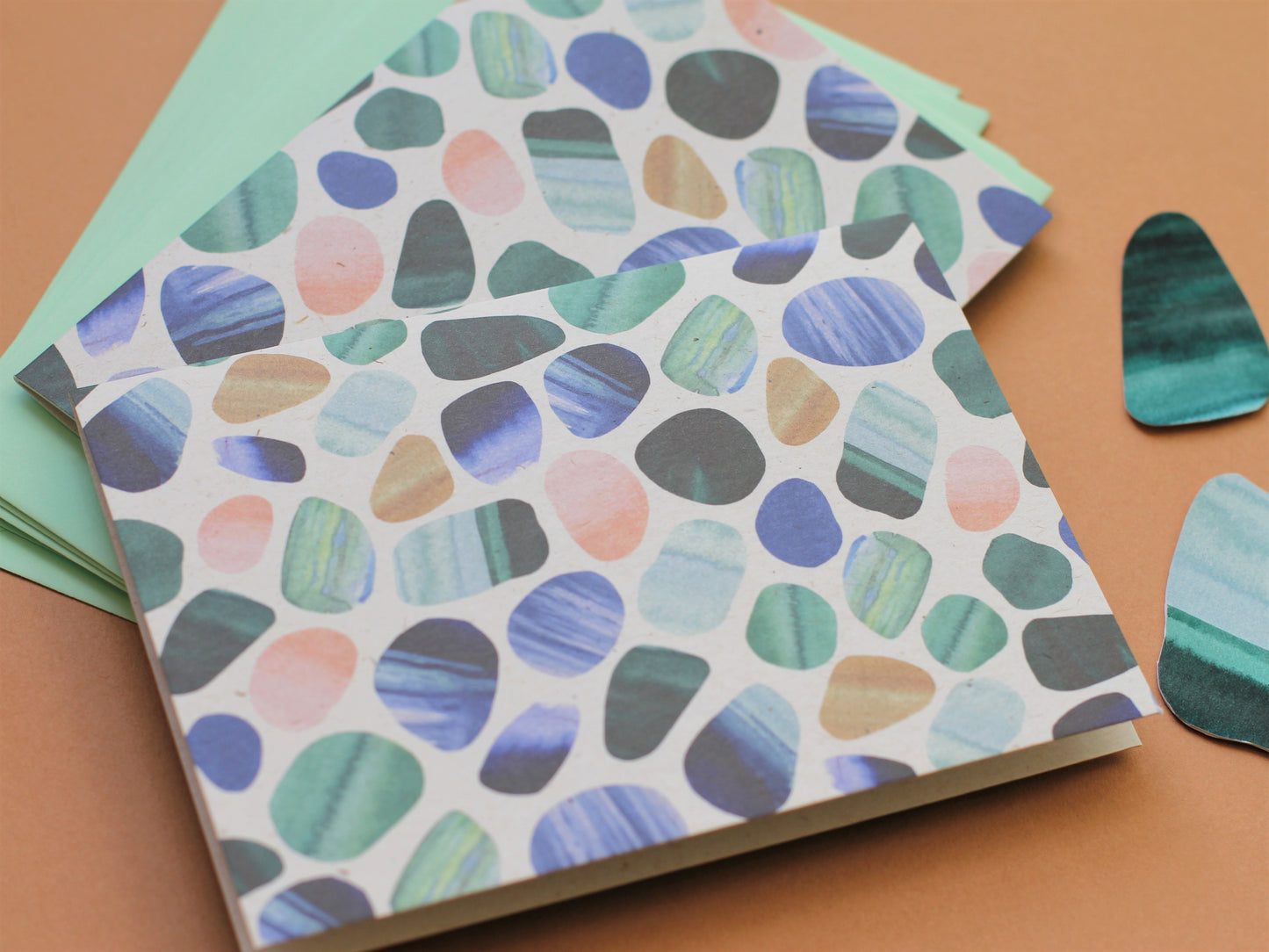 Sea glass print set of notecards and envelopes