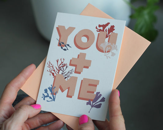 you + me romantic card